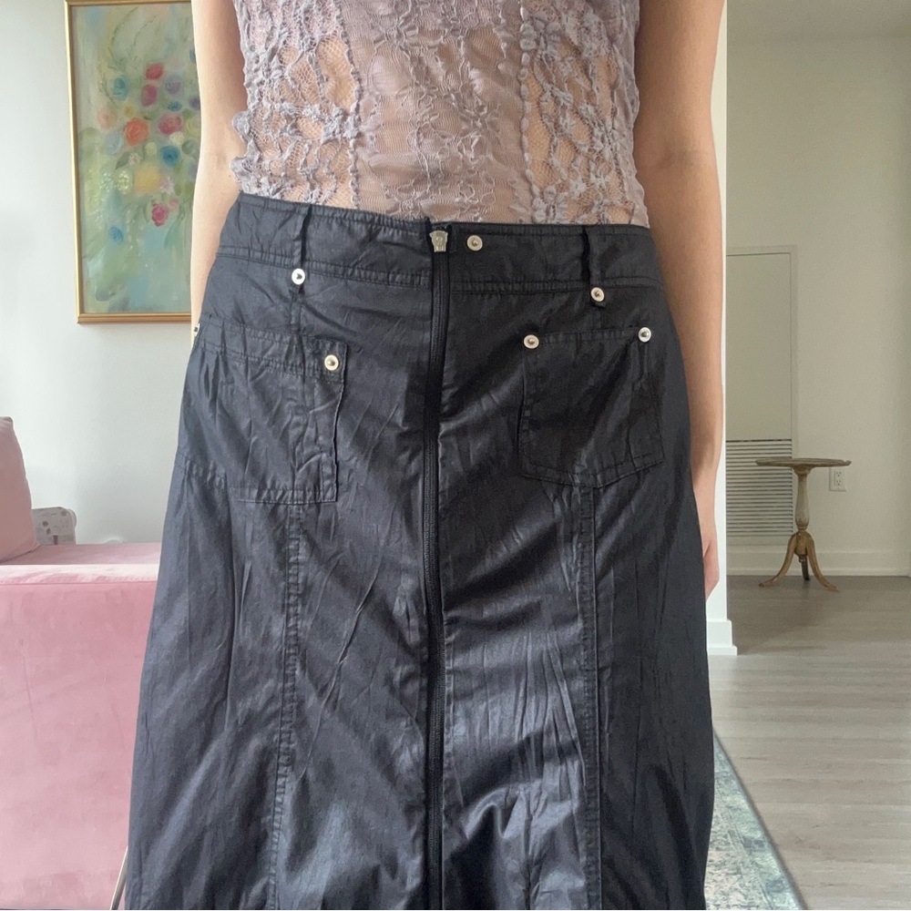 Grunge Black Studded Maxi Skirt - Picture 5 of 5